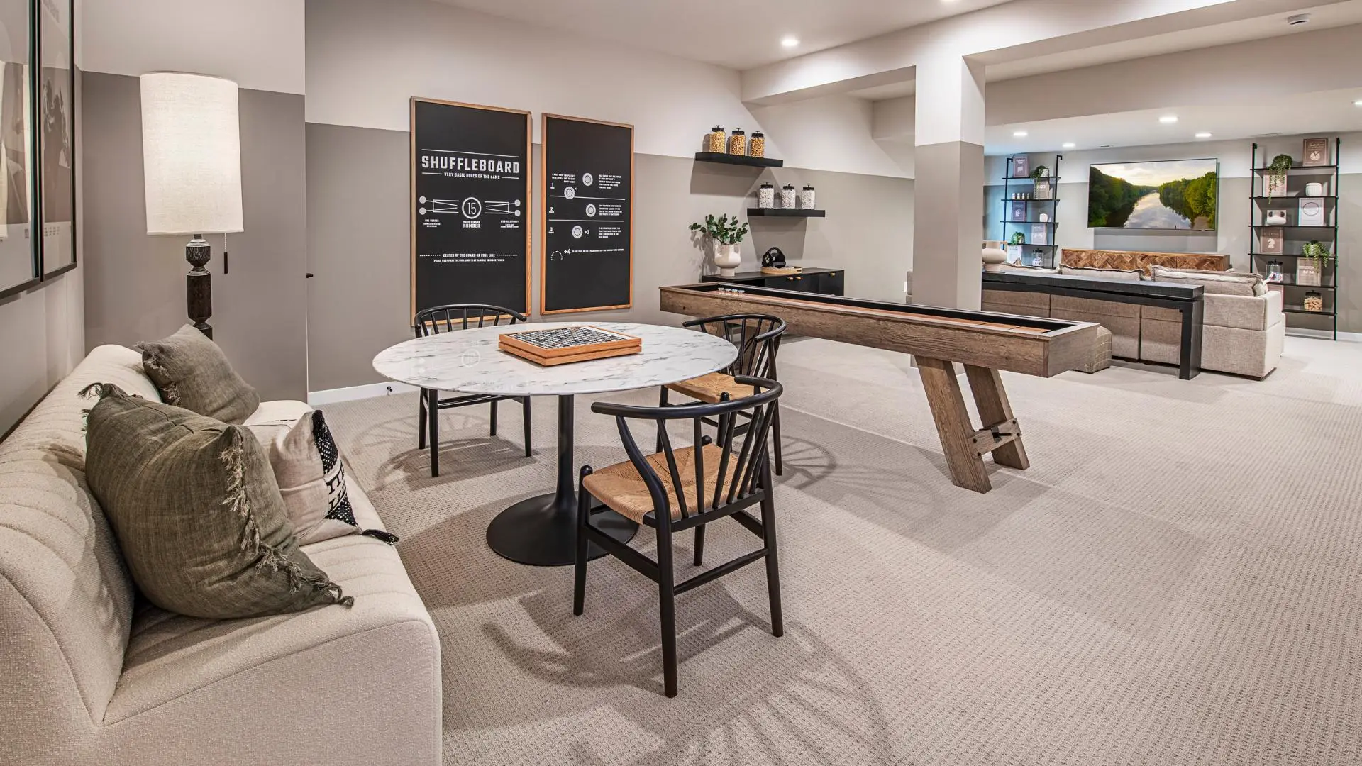 Finished basement game room